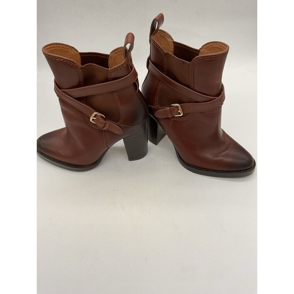 Coach Women’s Brown Leather Ankle Boots Buckle Accent Round Toe US 7 B - Picture 7 of 10